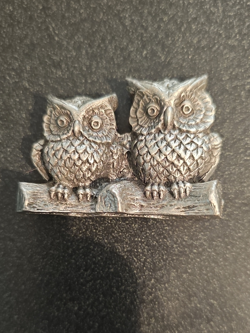 Pewter Owl Duo Figurine - Decorative Home Accent